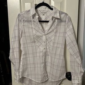 Banana Republic White with Purple Stripes - Size Small
